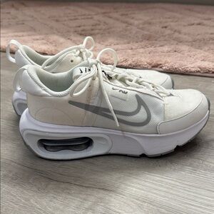 Nike Women's Cream and Gray Sneakers